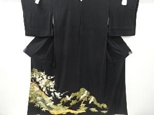 リサイクル　金彩　群鶴に松竹梅模様刺繍留袖(比翼付き)